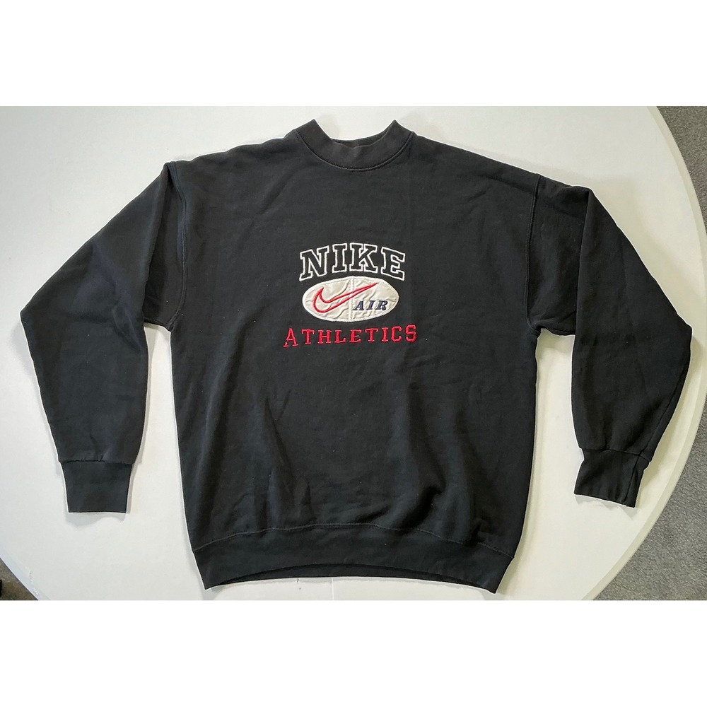 VTG USA Made Nike Air Sweatshirt Mens M Black Athletic Embroidered